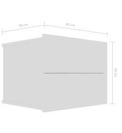 Tables de chevet 2 pcs Blanc 40 x 30 x 30 cm Aggloméré