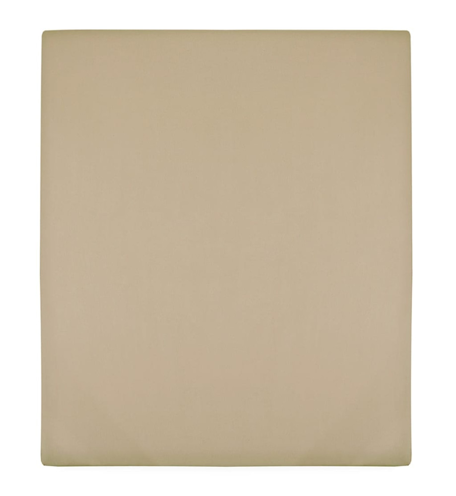 Drap-housse Jersey Taupe 140x200 cm Coton