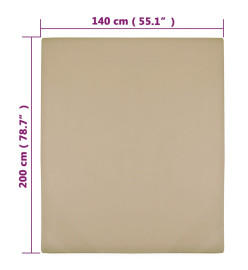 Drap-housse Jersey Taupe 140x200 cm Coton