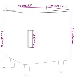 Tables de chevet 2 pcs Blanc Bois d'ingénierie