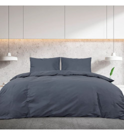 Ensemble de housse de couette Anthracite 135x200 cm Coton