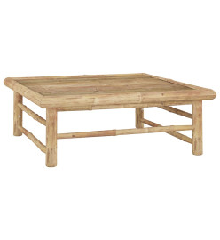 Salon de jardin 6 pcs avec coussins blanc crème Bambou