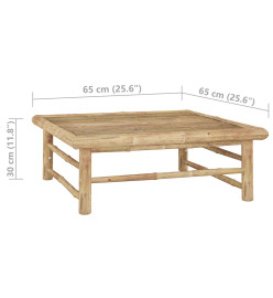 Salon de jardin 6 pcs avec coussins blanc crème Bambou