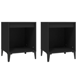 Tables de chevet 2 pcs Noir 40x35x50 cm