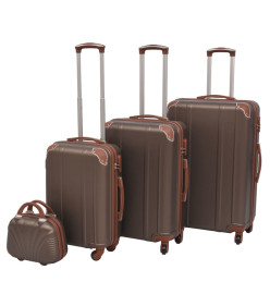 Ensemble de valises à roulettes quatre pièces couleur café