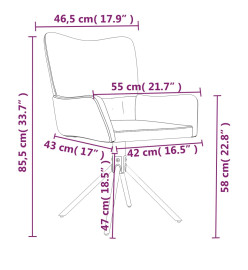 Chaises pivotantes à manger lot de 2 Gris foncé Velours