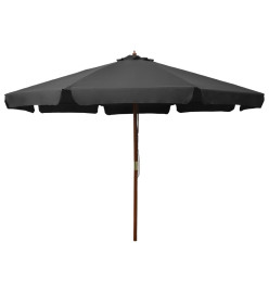 Parasol avec mât en bois 330 cm Anthracite