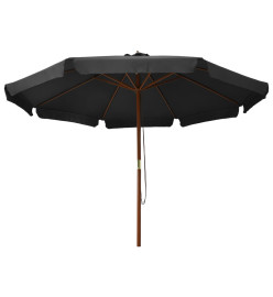 Parasol avec mât en bois 330 cm Anthracite