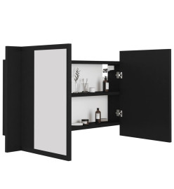 Armoire à miroir de salle de bain LED Noir 80x12x45 Acrylique