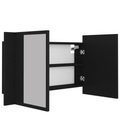 Armoire à miroir de salle de bain LED Noir 80x12x45 Acrylique