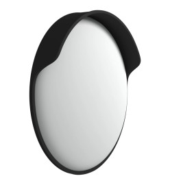 Miroir de traffic convexe d'extérieur Noir Ø45 cm Polycarbonate