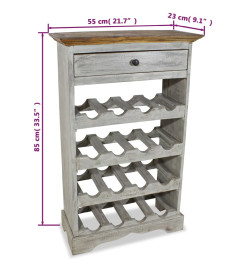 Casier à bouteilles Bois massif de récupération 55 x 23 x 85 cm