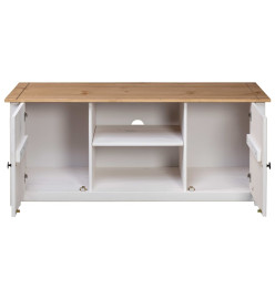 Meuble TV Blanc 120x40x50 cm Bois de pin massif Gamme Panama