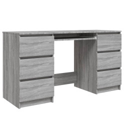 Bureau Sonoma gris 140x50x77 cm Bois d'ingénierie