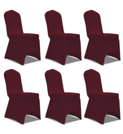 Housse bordeaux extensible pour chaise 6 pièces