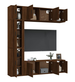 Ensemble de meubles TV 7 pcs Chêne marron Bois d'ingénierie