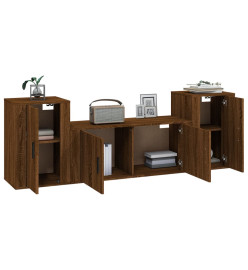 Ensemble de meubles TV 3 pcs Chêne marron Bois d'ingénierie