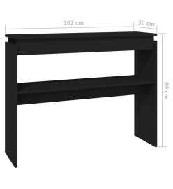 Table console Noir 102x30x80 cm Aggloméré