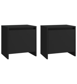 Tables de chevet 2 pcs noir 45x34x44,5 cm bois d'ingénierie