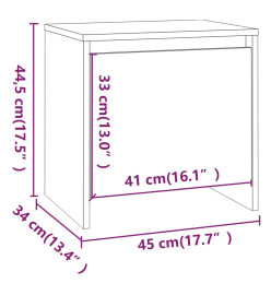 Tables de chevet 2 pcs noir 45x34x44,5 cm bois d'ingénierie