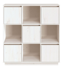 Buffet Blanc 110,5x35x117 cm Bois massif de pin