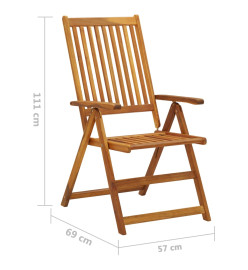 Chaises inclinables de jardin 4 pcs avec coussins Bois d'acacia