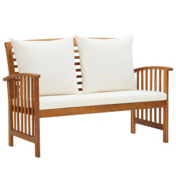 Salon de jardin 2 pcs avec coussins Bois d'acacia solide