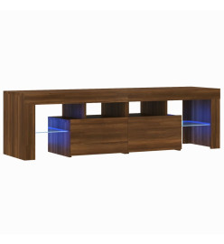 Meuble TV avec lumières LED Chêne marron 140x36,5x40 cm