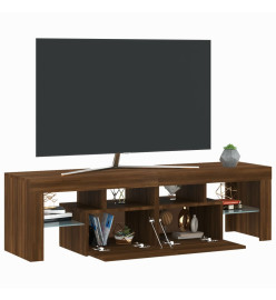 Meuble TV avec lumières LED Chêne marron 140x36,5x40 cm