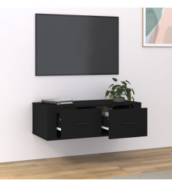 Meuble TV suspendu Noir 80x36x25 cm Bois d'ingénierie