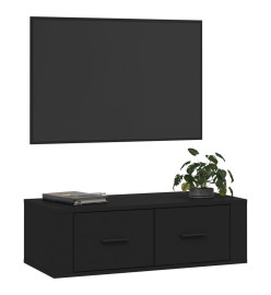 Meuble TV suspendu Noir 80x36x25 cm Bois d'ingénierie