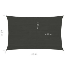 Voile d'ombrage 160 g/m² Anthracite 2,5x4,5 m PEHD