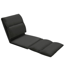 Chaise pliable de sol Noir Microfibre