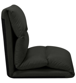 Chaise pliable de sol Noir Microfibre