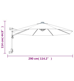 Parasol mural jaune 290 cm