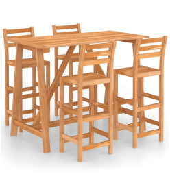 Ensemble de bar d'extérieur 5 pcs Bois d'acacia massif