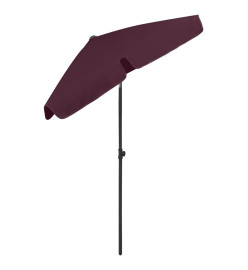 Parasol de plage rouge bordeaux 180x120 cm