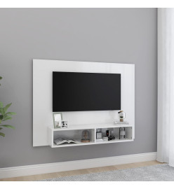 Meuble TV mural Blanc brillant 120x23,5x90 cm Aggloméré