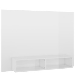 Meuble TV mural Blanc brillant 120x23,5x90 cm Aggloméré