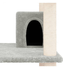 Arbre à chat avec griffoirs en sisal Gris clair 162 cm