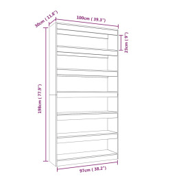 Bibliothèque/Cloison Blanc brillant 100x30x198 cm Bois