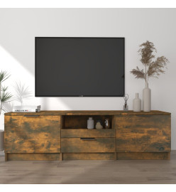 Meuble TV Chêne fumé 140x35x40 cm Bois d'ingénierie