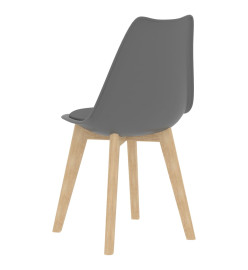 Chaises à manger lot de 4 Gris Plastique