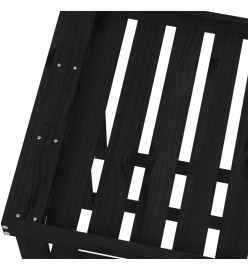 Porte-bûches d’extérieur Noir 108x52x74 cm Bois massif de pin