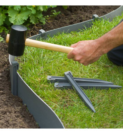 Nature Ensemble de bordure de jardin avec pointes gris