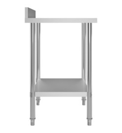 Table de travail de cuisine avec dosseret 80x60x93 cm Inox