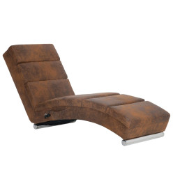 Chaise longue de massage Marron Similicuir daim