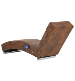 Chaise longue de massage Marron Similicuir daim