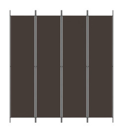 Cloison de séparation 4 panneaux Marron 200x220 cm Tissu