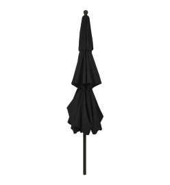 Parasol à 3 niveaux avec mât en aluminium Noir 3,5 m